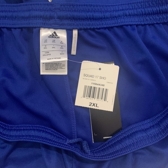 LAST ONE AVAILABLE! - New Mens Adidas Shorts Climalite Bright Blue Size 2XL - Picture 6 of 14